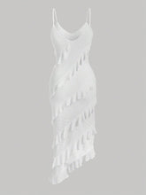 MOD Ruffle Trim Asymmetrical Hem Cami Dress